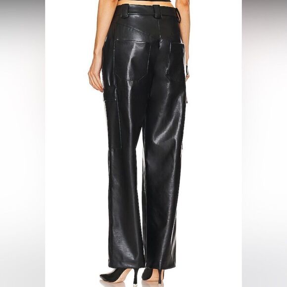 NWT Helsa Waterbased Faux Leather Cargo Pant in Black - Picture 6 of 13